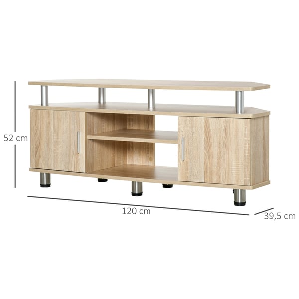 TV-bänk - TV-möbel - För TV upp till 140 cm - Med 2 dörrar och förvaring - Mått 120×39,5×52 cm - Modern stil