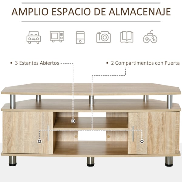 TV-bänk - TV-möbel - För TV upp till 140 cm - Med 2 dörrar och förvaring - Mått 120×39,5×52 cm - Modern stil