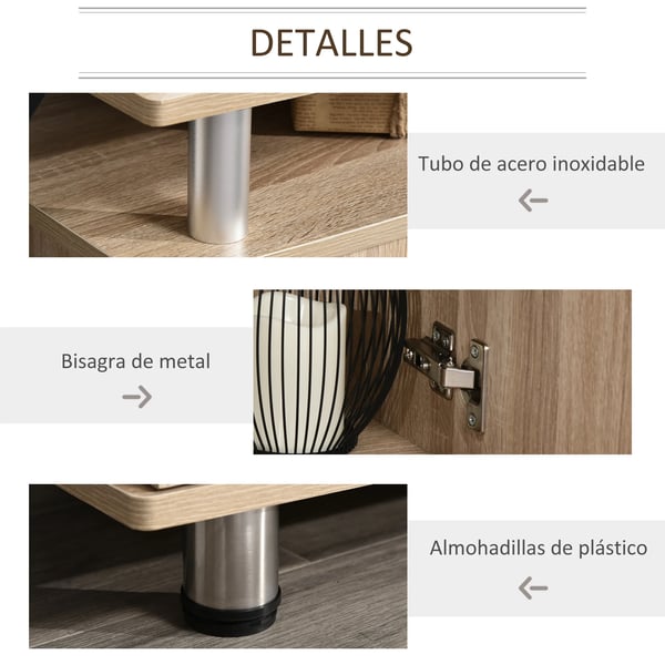 TV-bänk - TV-möbel - För TV upp till 140 cm - Med 2 dörrar och förvaring - Mått 120×39,5×52 cm - Modern stil