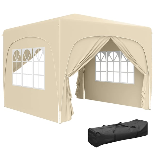 Pop-up paviljong - Fällbart tält - 3 x 3 m - UPF 50+ UV-skydd - Oxford-tyg - Gul