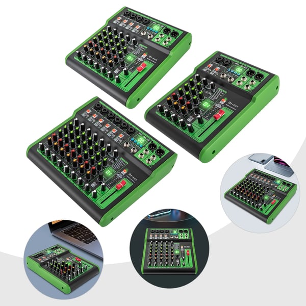 DI-6UX DJ-mikseri, 99 DSP-efektiä, monikaista-EQ, 48V fantomsyöttö, Bluetooth, punainen