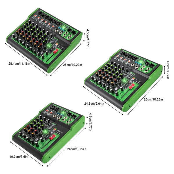DI-6UX DJ-mikseri, 99 DSP-efektiä, monikaista-EQ, 48V fantomsyöttö, Bluetooth, punainen