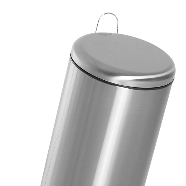 Soptunna - Pedalhink - 30 l Kapacitet - Rostfritt stål & PP-plast - Pedalöppning - Silverpläterad