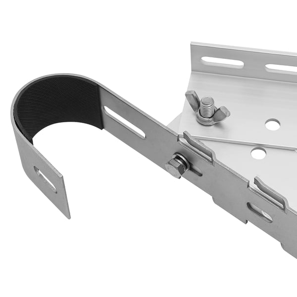Solpanelbeslag - Justerbart beslag - Sæt med 2 (1 par) - Hældning 0–90° - Bæreevne 100 kg/par - Aluminium & 304 rustfrit stål - Sølv