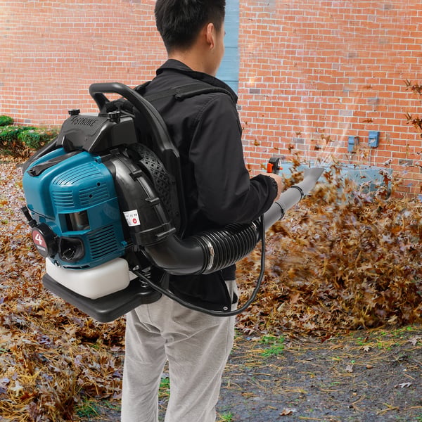 Rygsæk løvblæser - Benzindrevet 4-takt - Motor 75,6 cm³ - Luftkølet - 112 dB - Til have & gaderengøring