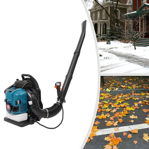 Rygsæk løvblæser - Benzindrevet 4-takt - Motor 75,6 cm³ - Luftkølet - 112 dB - Til have & gaderengøring