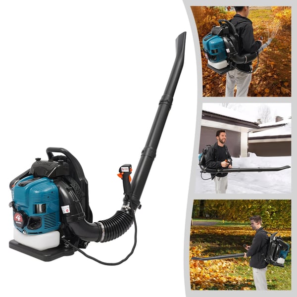 Rygsæk løvblæser - Benzindrevet 4-takt - Motor 75,6 cm³ - Luftkølet - 112 dB - Til have & gaderengøring