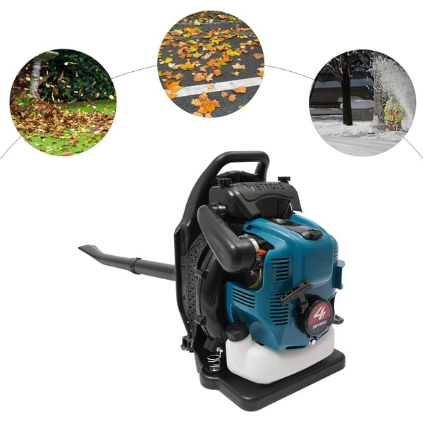 Rygsæk løvblæser - Benzindrevet 4-takt - Motor 75,6 cm³ - Luftkølet - 112 dB - Til have & gaderengøring