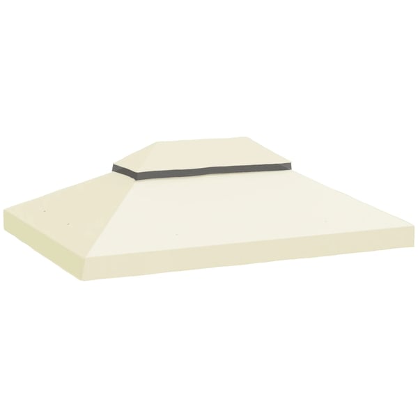 Paviljong reservtak - Ersättningsduk - 4 x 3 m - Dubbeltak med ventilation - Crème