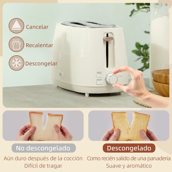 Frukostset - Brödrost & Vattenkokare - 2-skivors - 2200 W - 1,7 L - Beige