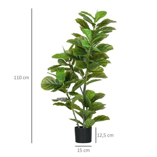 Dekorationsväxter - Konstgjorda träd - Set med 2 - För utomhusbruk - Höjd 110 cm - Ø 15 cm - PP - Grön