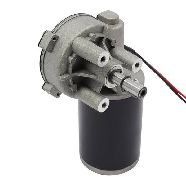 DC gearmotor - Mikromotor - 60 W, 220 o/min, 12V/24V DC, 20 tænder, Arbejdstemp. −30~60°C - Sort/Sølv