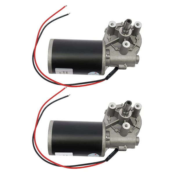 DC gearmotor - Mikromotor - 60 W, 220 o/min, 12V/24V DC, 20 tænder, Arbejdstemp. −30~60°C - Sort/Sølv