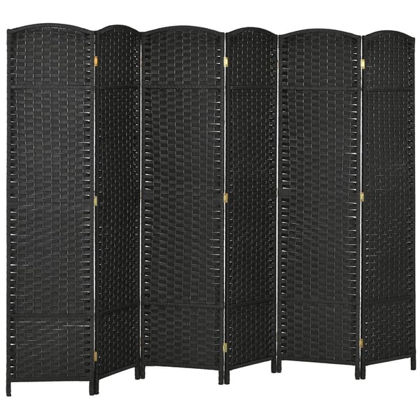 Rumsavdelare - Vikskärm - 6 Paneler - Fällbar - 240 x 170 cm - Svart