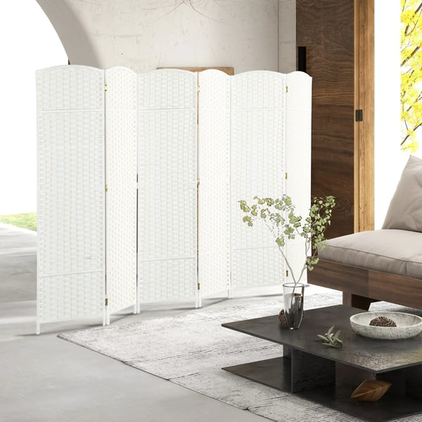 Rumsavdelare - Vikskärm - 6 Paneler - Fällbar - 240 x 170 cm - Svart
