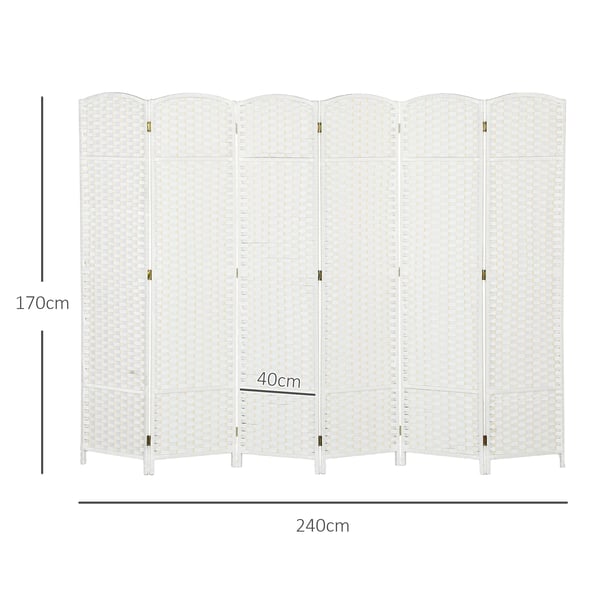 Rumsavdelare - Vikskärm - 6 Paneler - Fällbar - 240 x 170 cm - Svart