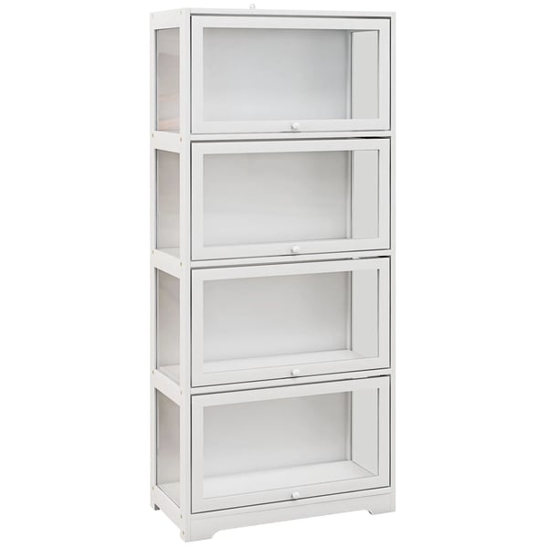 Vitrinskåp för samlare - Displayskåp - Fällbara dörrar - 59 x 30 x 139 cm - Vit