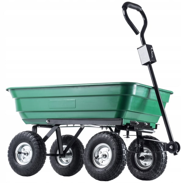 Havevogn trillebør - Tippevogn - 300 kg bæreevne - Robust konstruktion - Til have og transport