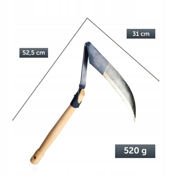 Le - Håndholdt - Klingelængde 50 cm - Til græs, ukrudt og korn - Have og skov - Robust