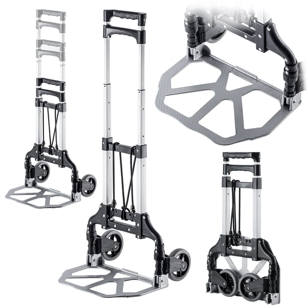Transportvogn - Sammenklappelig sækkevogn i aluminium - 70 kg bæreevne - Let - Robust - Flad foldning