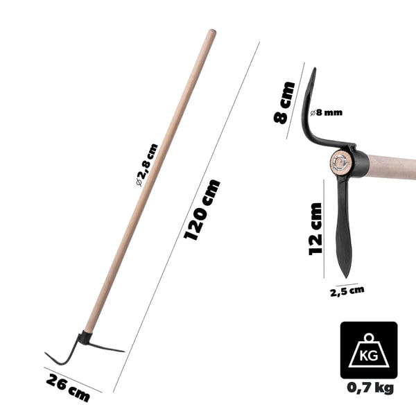 Fugeskraber til belægningssten - Fugerens - Mod ukrudt og mos - Langt skaft 120 cm - Til brosten og fliser