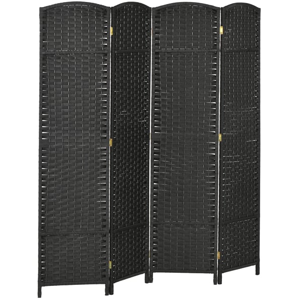 Rumsavdelare - 4‑panel vikbar skärm - 160 x 170 cm - Fristående - Insynsskydd - Svart