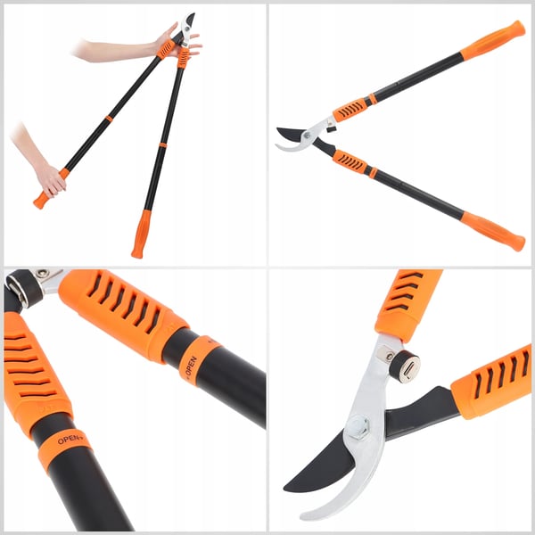 Græssaks - Håndgræssaks/Kantsaks - Teleskopiske Håndtag - Skarpe Blade - Solid Konstruktion - Til Kantklipning