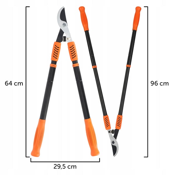 Græssaks - Håndgræssaks/Kantsaks - Teleskopiske Håndtag - Skarpe Blade - Solid Konstruktion - Til Kantklipning