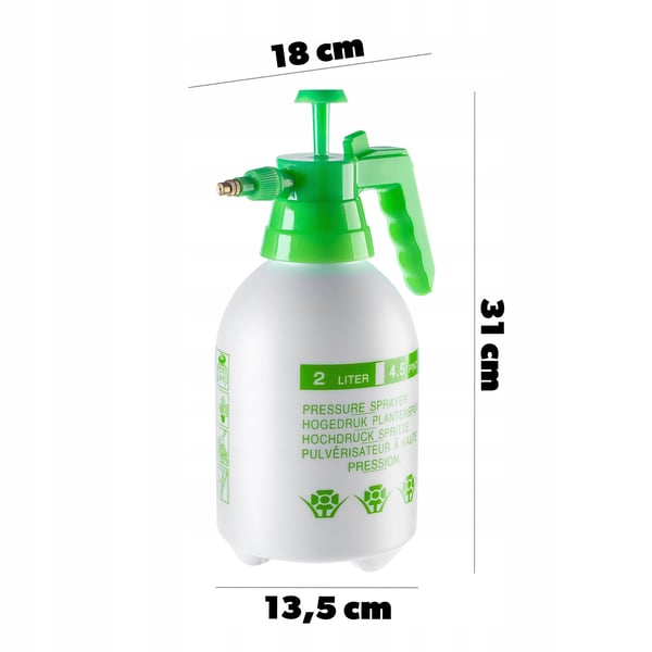 Have-tryksprøjte - Manuel Pumpesprøjte - 2 L Kapacitet - Håndholdt - Til Planter & Have