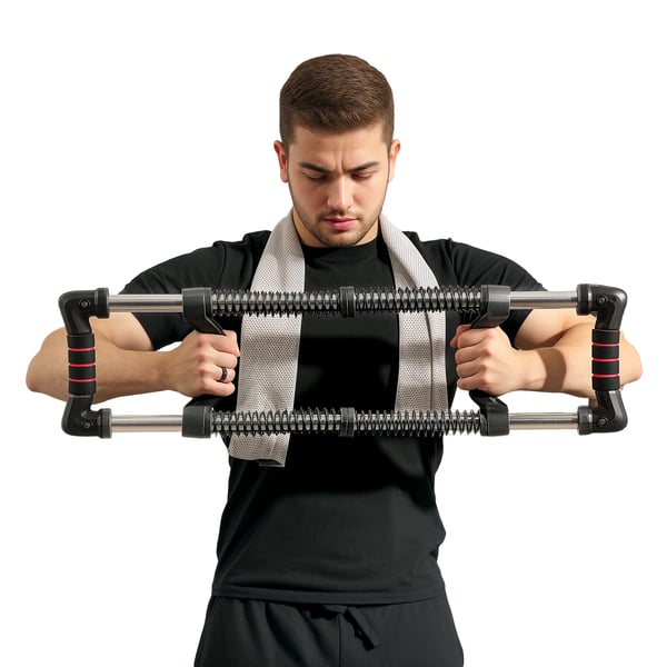 Bröstexpander - Justerbar muskeltränare - Motstånd 10–80 kg - Armar & bröst - Styrketräning hemma - Svart