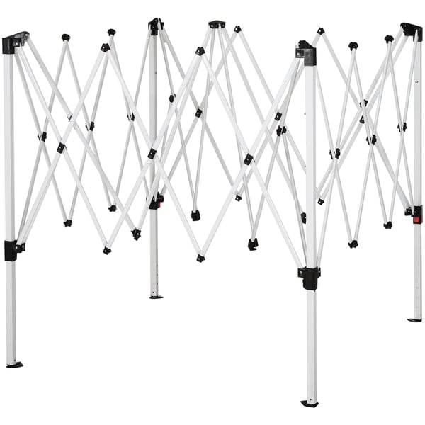 Fällbart tält - Pop-up 2,4 x 2,4 m - Vattentät - Stålram - 600D Oxford, reflekterande mylar - 3–4 pers - 2 rum - Mörkgrå