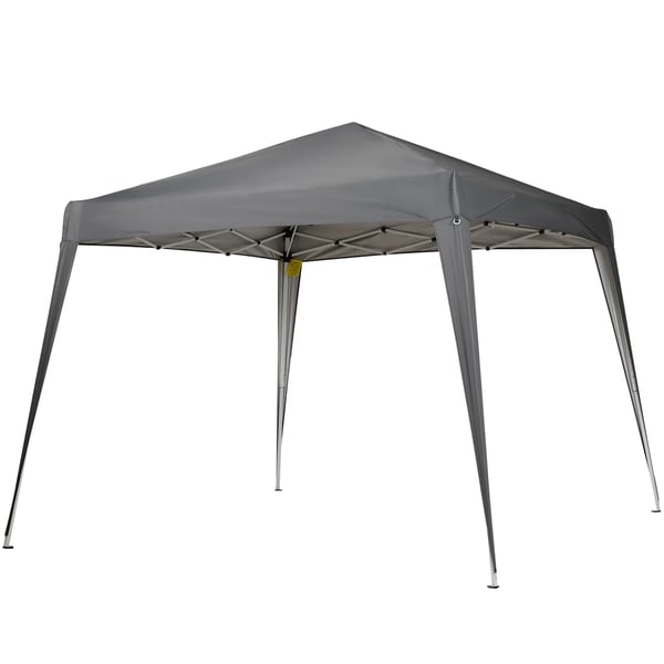 Fällbart tält - Pop-up 2,4 x 2,4 m - Vattentät - Stålram - 600D Oxford, reflekterande mylar - 3–4 pers - 2 rum - Mörkgrå