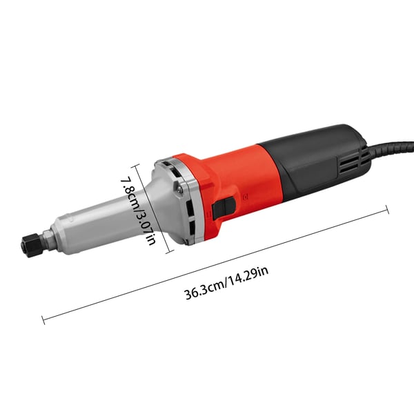 Suorahiomakone 600 W, sähköinen suora hiomakone, tarvikkeilla kaiverrukseen, leikkaukseen, kiillotukseen ja lävistykseen, punainen