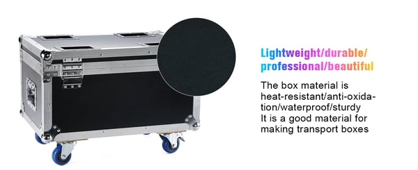 Flightcase til PAR-lys - Heavy-duty Airline Case - Til 4× 18‑LED PAR - Med hjul - 62,5×41×45,5 cm - Rød/Gul/Blå
