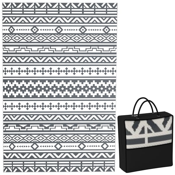 Utematta - 182 x 274 cm - PVC - Geometrisk bård - Modern - Nonwoven