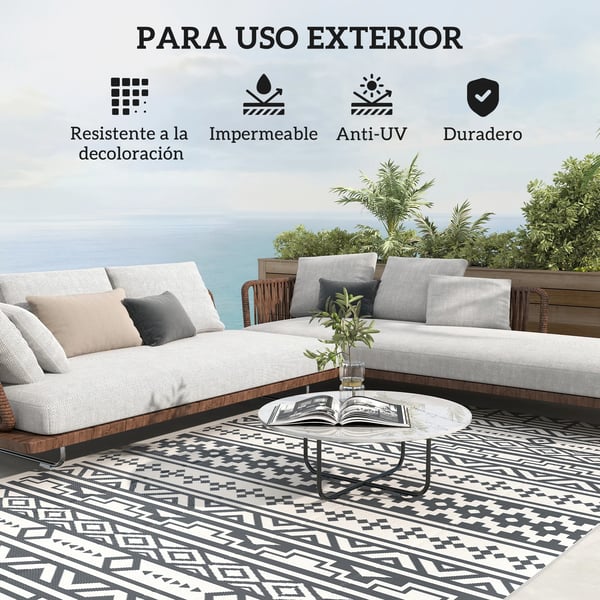 Utematta - 182 x 274 cm - PVC - Geometrisk bård - Modern - Nonwoven