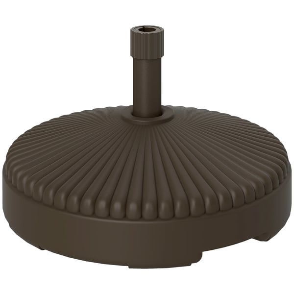 Parasollfot - Rund bas - 23 L fyllbar med vatten/sand - Upp till 28 kg - För trädgård/terrass - Brun