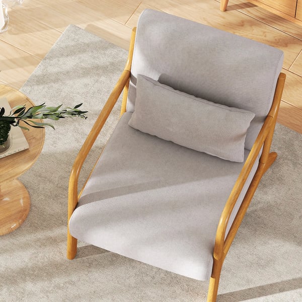 Skandinavisk fåtölj - Vardagsrumsstol - Med armstöd - Sittdyna - Maxvikt 120 kg - Mått 61 x 78 x 76 cm - Montering - Ljusgrå