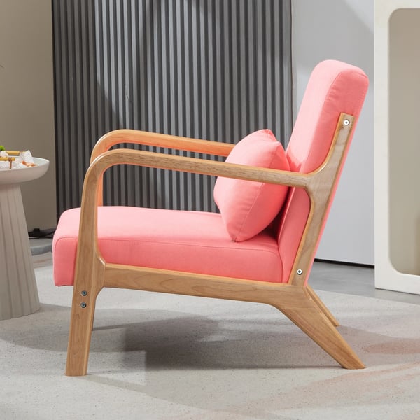 Nordisk fåtölj - Vardagsrumsstol - Armstöd - Dyna - Maxbelastning 120 kg - 61×78×76 cm - Montering krävs - Rosa