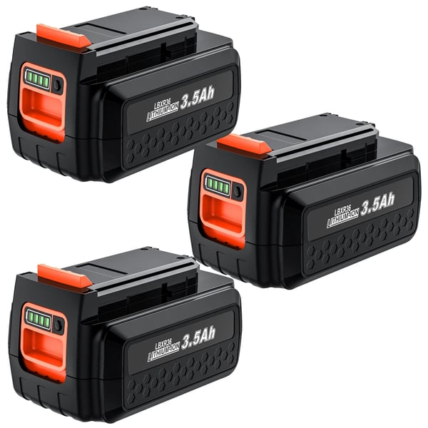 Black+Decker 40V ersättningsbatteri, Li-ion 18650 3000 mAh, kompatibelt med LBXR36/BL20362/LBX2040, beige