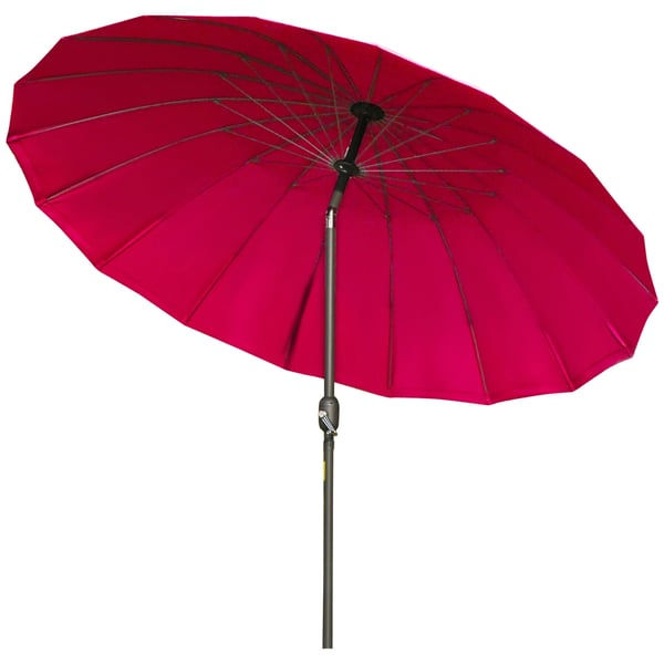 Parasoll - Terrassparasoll - Ø 250 cm - Lutningsbar - Utomhus - Montering - Bordeaux