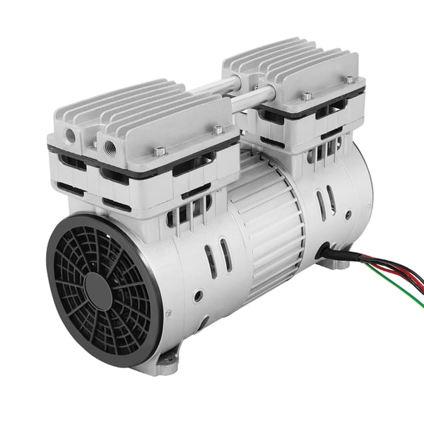 Oliefri luftkompressor, 750W/1HP, støjsvag, 8 bar, 145 l/min, 1400 rpm, 220V, grå