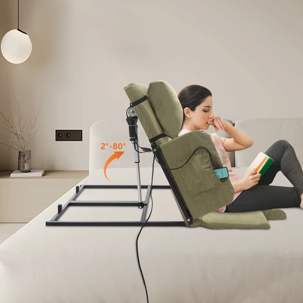 Sängyn selkänoja - Sähköisesti säädettävä - Johdollinen kaukosäädin - DC‑moottori 50 W 90–240 V - Enint. 300 kg - 120×73 cm - Vihreä