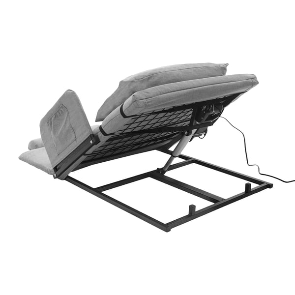 Sähköinen sängyn selkänoja - Selkätuki - Käsinojat & niskatuki - Johdollinen ohjain - DC‑moottori 50 W - 120×73 cm - Enint. 300 kg - Vaaleanharmaa