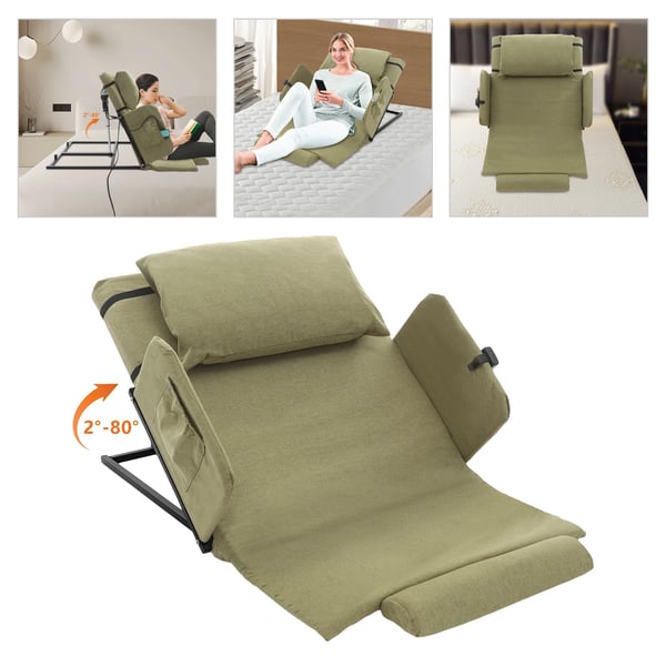 Sängyn selkänoja - Sähköisesti säädettävä - Johdollinen kaukosäädin - DC‑moottori 50 W 90–240 V - Enint. 300 kg - 120×73 cm - Vihreä