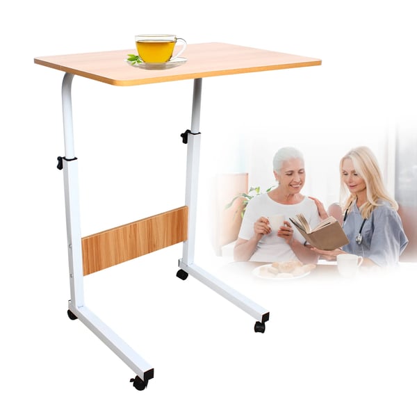 Laptopbord / Computerbord - L-formet Skrivebord - Med hjul - Metal, jernramme - Samling kræves - Til skole og kontor