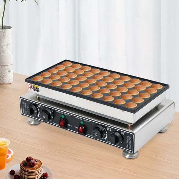 Minipandekagemaskine - Elektrisk 50-huls - Kommerciel - Nonstick - Rustfrit stål - 220V EU-stik - Lysegrøn