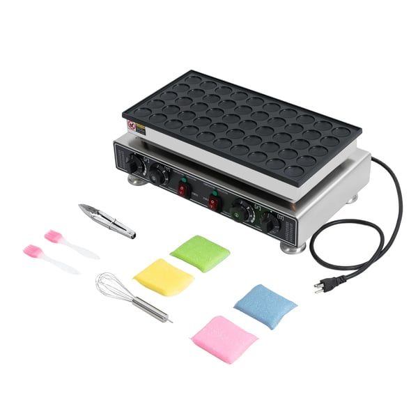 Minipandekagemaskine - Elektrisk 50-huls - Kommerciel - Nonstick - Rustfrit stål - 220V EU-stik - Lysegrøn