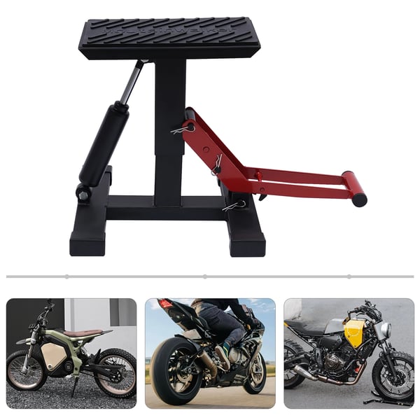 Professionel motorcykelløfter, hydraulisk donkraft, maks belastning 400 kg/882 lbs, sort