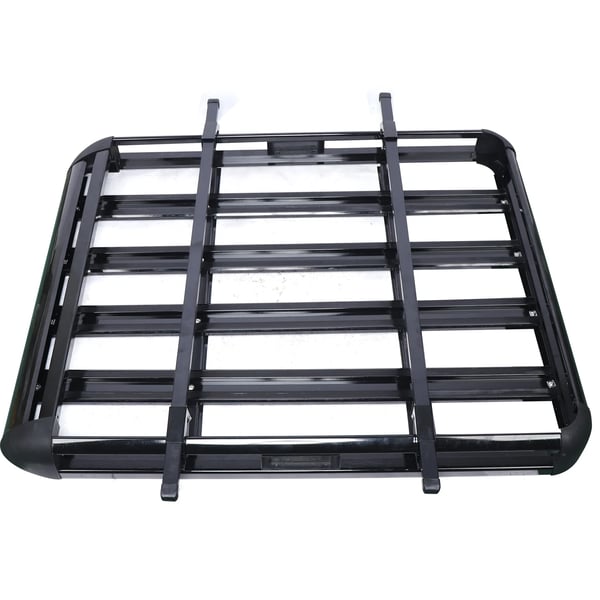 Kattoteline - Kattokori autoon/SUV - Yleismalli - Yksitasoinen - Kevyt alumiini - Poikkitangot mukana - 127×97 cm - Musta
